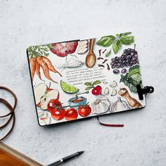 Recipe drawing – Karlijn van de Wier – 2019 (3) Recipe Book Covers, Homemade Recipe Books, Recipe Book Design, Food Art Painting, Recipe Book Diy, Homemade Cookbook, Cookbook Design, Recipe Drawing, A Level Art Sketchbook