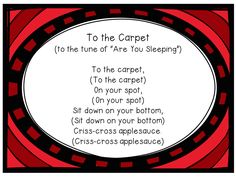 the poem to the carpet is written in black and white on a red striped background