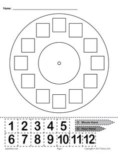 the number line worksheet for numbers 1 - 10 and has four squares on it