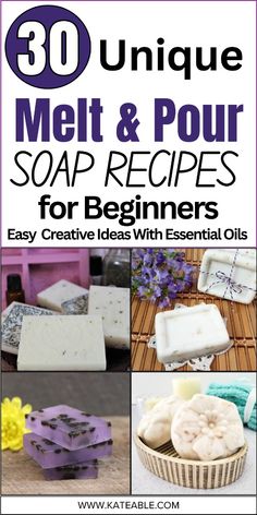 Looking for easy, creative melt and pour soap recipes? Discover 30 unique ideas for beginners using essential oils to make your own beautiful, fragrant soaps! Whether you're a DIY enthusiast or just starting out, these beginner-friendly recipes are perfect for creating personalized gifts or adding a touch of luxury to your routine. Want to make soap quickly? Melt and pour soap bases are extremely easy to use, making them great for a fun craft for kids or an easy gift for family and friends. Click now for step-by-step instructions and unleash your creativity with these simple yet stunning soap-making ideas! Easy Soap Making Recipes, Soap Recipes For Beginners, Easy Soap Making, Recipes For Beginners Easy, Essential Oil Soap Recipe, Green Tea Soap, Diy Soap Bars, Easy Soap Recipes, Apple Cinnamon Oatmeal