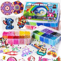 the kit includes beads, magnets and stickers for kids to use in crafts