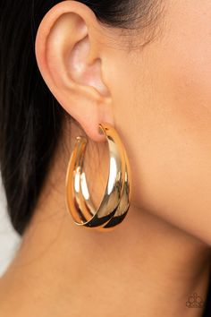 Two thick gold bars delicately overlap into a boldly oversized hoop. Earring attaches to a standard post fitting. Hoop measures approximately 2" in diameter. ﻿All Paparazzi Accessories are lead free and nickel free! Sold as one pair of hoop earrings. Paparazzi Jewelry Images, Paparazzi Accessories Jewelry, Gold Bars, Paparazzi Accessories, Silver Bars, Paparazzi Jewelry, Brass Earrings, Gold Hoops, Blue Earrings