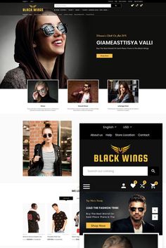 Black Wings Fashion Multipurpose Store OpenCart Template Sunglasses Website Design, Wings Fashion, Wings Black, Banner Black, Dropshipping Store, Trending Items, Ecommerce Template, Shopify Dropshipping, Fashion Templates