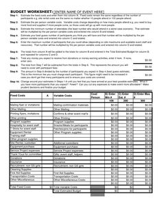 the budget worksheet is shown in black and white