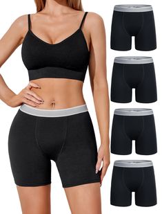 PRICES MAY VARY. Women's Cotton Boxer Briefs- Ekouaer boy shorts underwear for women made of 95% Cotton, 5% Spandex ,a skin-friendly soft,breathable and moisture-wicking No Rolling Up Legs: This boyshorts features with loose but fitting wide waistband,Classic 4.5”inseam gender-neutral boxer briefs ,The Leg ports with built-in a thin band to stop chaffing of the thighs and reduce pains and irritations Fashion Design:These boxer shorts design with higher rise, fuller coverage and seamless back and Womens Boxer Briefs Pattern, Boxer Brief Pattern, Women Boxer Briefs, Boxers For Women, Womens Boxer Briefs, Boxers Women, Womens Boxer, Shorts Design, Cotton Boxer Shorts