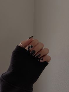 Black Color Block Nails, Black Checkered Nails Short, Nails 2023 Trends Checkered, Black Nail Designs Checkered, Checkered Design Nails, Black And Transparent Nails, Modern Black Nails, Checkered Accent Nails, Brown Checkerboard Nails