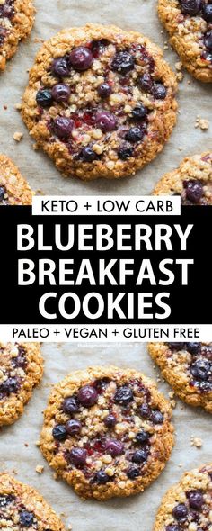 blueberry breakfast cookies with text overlay