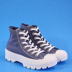 Converse Chuck Taylor All Star Hi High Top Lift Steel Blue / White Women's Platform Sneakers / Boots 571009c Nwt Brand: Converse Model: Chuck Taylor All Star Lugged Hi Style Code: 571009c Color: Steel / White Gender: Women's Size Guide: Us Women's 11 / Uk 9 / Eur 42.5 / Cm 27.5 Lugged Canvas Chucks. A Bolder Take On Classic Chucks, These Sneakers Combine The Unmistakable Features You Expect With An Exaggerated Lugged Sole. This Edition Takes On A Premium Look And Feel With High Quality Canvas An Sporty Blue Canvas Shoes With Speckled Midsole, Blue Converse Canvas Sneakers, Blue Lace-up Platform Sneakers With Vulcanized Sole, Blue Lace-up Platform Sneakers, Blue Canvas Sneakers With Speckled Midsole, Blue Canvas Sneakers With Laces, Blue Casual High-top Sneakers With Vulcanized Sole, Casual Blue High-top Sneakers With Vulcanized Sole, Blue Casual High-top Sneakers With Laces