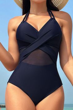 Features: Tied Chest pad: Removable padding Underwire: No underwire Stretch: Highly stretchy Material composition: 82% nylon, 18% spandex Care instructions: Machine wash cold. Tumble dry low. Imported Size Bust Waist HIP Top Length S 27.6 24.8 29.9 - M 29.1 26 31.5 - L 31.5 29.1 33.9 - XL 33.1 29.9 35.4 - 2XL 33.9 31.5 37.4 - Strappy Nylon Swimwear With Built-in Bra, Nylon Swimwear With Crisscross Straps, Stretch Swimwear With Cross-tied Back, Crisscross Stretch Swimwear With Lined Body, Stretch Crisscross Swimwear With Lined Body, Solid Color Nylon Tankini With Built-in Bra, Solid Fitted Crisscross Swimwear, Nylon Swimwear With Crisscross Straps For Poolside, Nylon Swimwear With Crisscross Straps For The Pool