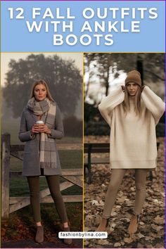 Find inspiration with these 12 fall outfits that pair ankle boots with cozy layers and chic pieces. Perfect for creating effortlessly stylish looks this autumn. Outfits With Ankle Boots, Cute Rodeo Outfits, Ankle Boots Outfit Fall, Ankle Boots Outfit Winter, Sweater Dress Leggings, Taupe Ankle Boots, Fall Outfit With Boots, Boots Fall Ankle, How To Wear Ankle Boots