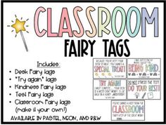 classroom fairy tags for teachers to use