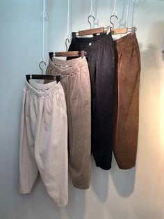 "Women's comfortable and soft corduroy pants with Mid-rise bandwaist and large and deep pockets Comfortable for active life, easy to care Size One size, baggy fit, Good for US size 4-12 Length 88cm /34.5\" Waist width 34cm/ 13\" Hip width 74cm/ 29\" Inseam 53.5cm/ 21\" Above the ankle for height 168cm/5\"6' *Model 5'7\" /170cm Fabric and Care Cotton for corduroy 100% Hand washing and line dry recommended Made in S Korea" S Korea, Active Life, Baggy Pant, Corduroy Pants, Baggy Fits, Cropped Pants, Trousers Women, Capri Pants, Mid Rise