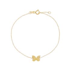 14K Gold Solid Mini Butterfly Bracelet 14K - Adina's Jewels Elegant Butterfly Bracelets For Gifts, Elegant Butterfly Bracelets For Gift, Elegant Gold Bracelets With Butterfly Clasp, Elegant Gold Bracelet With Butterfly Clasp, Elegant Yellow Gold Bracelet With Butterfly Charm, Dainty Yellow Gold Charm Bracelet For Formal Occasions, Mini Butterfly, Bear Pendant, Butterfly Bracelet