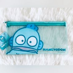 a blue bag with a cartoon character on it