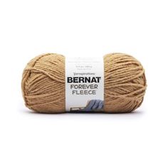 bernat forever fleece yarn ball in natural beige, on a white background with the label