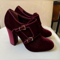 New. Color Is Called Bordeaux, Its A Dark Red. 4” Heel. Cushioned Footbed. Size 8.5 But I Feel These Fit Like An 8. Im Listing It At Both Sizes For Search Purposes But I Only Have The One Pair. Elegant Ankle-high Red Heels, Elegant Red Ankle-high Heels, Ankle-high Red Heels For Formal Occasions, Burgundy Evening Heels For Fall, Red Heels With Buckle Closure For Formal Occasions, Red Formal Heels With Buckle Closure, Elegant Red Heels With Buckle Closure, Formal Red Heels With Buckle Closure, Elegant Ankle-high Burgundy Heels