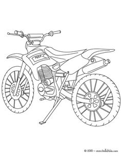 a drawing of a dirt bike on a white background