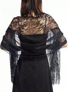 Black Elegant Collar  Fabric   Embellished   Wedding & Event Bride Party Dress, Evening Scarf, Evening Shawls, Dress With Shawl, Bridal Shawl, Lace Wrap, Wedding Shawl, Pink Scarves, Lace Scarf