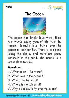 the ocean worksheet with answers