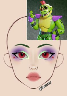 Fnaf Makeup, Makeup Drawings, Sigma Makeup, Makeup Template, Fnaf Costume, Makeup Charts, Creepy Makeup, Anime Eye Makeup, Makeup Drawing