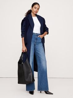 The Icon Classic Wide-Leg Jean | Banana Republic Regenerative Farming, Tall Girl Fashion, Fashion Articles, Contemporary Outfits, Create Outfits, Fall 2024, The Land, Stretch Jeans, Wide Leg Jeans