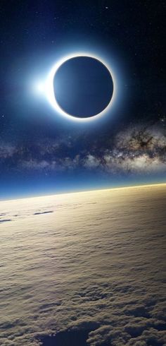 an eclipse is seen over the earth from space