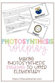 Photosynthesis is a difficult concept for third graders - even older grades really, depending on how in-depth you go with it. When I teach my plant unit, I always make sure that I am introducing it, but I am keeping the idea of photosynthesis to a surface level. Here is how I teach photosynthesis to my students, while still making it easy to understand AND making it engaging!     First, I don't go into all the major details. Instead, I just keep it simple by saying that plants take energy from t Teaching Photosynthesis, Science Kids, Plants Unit