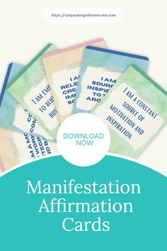 the front cover of an affirmation cards with text that reads,'free printable