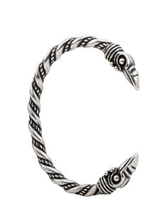 PRICES MAY VARY. Twisted Viking arm ring features two raven heads on the endings designed in the style of Jelling Viking art Meticulously crafted from stainless steel with silver plated finish; highly resistant to rust, oxidation, discoloration, and corrosion Designed with flexible adjustability to fit wrist sizes ranging from 7 to 10 inches A stunning piece of Viking jewelry that makes a wonderful Valentine's Day, Christmas, birthday, or anniversary gift If there is any problem with your purcha Raven Head, Viking Arm Rings, Huginn And Muninn, Arm Ring, Twisted Bracelet, Viking Bracelet, Viking Symbols, Bear Head, Viking Art