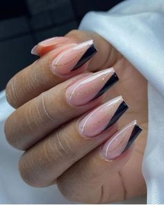 Cross Nails, Black Nail Art, Love Nails, Nude Nails, Black Nails, Simple Nails, Stylish Nails, Nail Designs