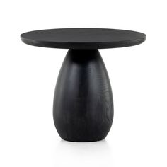 Orb Base Tall Side Table (21.75") | West Elm Tall Side Table, Side Table Black, Modern Side Tables, Entry Furniture, Holiday Storage, Wood Side Table, Drum Table, Wooden Side Table, Furniture Side Tables