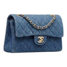 Chanel Blue, Denim Bags, Tas Bahu, Chanel Brand, Flap Shoulder Bag, Denim Accessories, Vuitton Bag, Chain Shoulder Bag, D 2