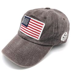 American Flag Stone Wash Baseball Cap (1 unit) Flag Stone, American Flag Fashion, Face Tools, Take A Risk, Wash Baseball Cap, Brown Accessories, Hat Types, Blue Accessories, Cotton Hat