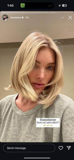 Elsa Hosk Hair, Collarbone Length Hair, Short Platinum Blonde Hair, Bright Blonde, Haircut Hairstyle, Elsa Hosk, Haircut And Color, Platinum Blonde Hair, Hair Haircut