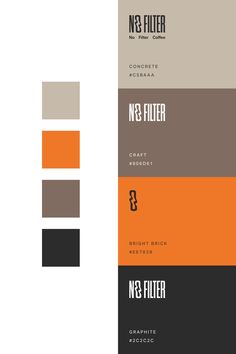 an orange and gray color scheme with the letter n's filter