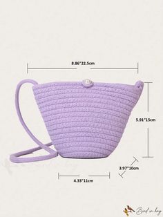 BirdinBag - Woven Straw Shoulder Bag: Stylish & Versatile for Womens Summer Beach Handbag, School & Travel Handbag School, Dome Bag, Travel School, Word Wrap, Beach Travel, Lilac Purple, Diy Supplies, Bag Bag, Beach Trip