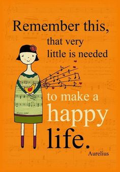 a poster with an image of a woman holding music notes and the words, to make a happy life