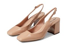 Anne Klein Lizette - Women's Shoes : Nude : Look effortlessly sophisticated and stylish wearing the comfy Anne Klein Lizette pumps. Synthetic upper. Fabric lining and insole. Cushioned footbed offers enhanced comfort and arch support. Adjustable slingback strap with buckle closure. Anne Klein iFlex Technology allows for a flexible fit that can bend up to 90 degrees. Square toe. Block heel. Man-made outsole. Imported. Measurements: Heel Height: 2 3 4 in Weight: 10 oz Product measurements were tak Medium Width Slingback Pumps With Cushioned Footbed, Medium Width Cushioned Slingback Pumps, Cushioned Slingback Pumps For Formal Occasions, Synthetic Medium Width Slingback Pumps With Ankle Strap, Medium Width Synthetic Ankle Strap Slingback Pumps, Elegant Spring Slingback Pumps With Arch Support, Casual Slingback Pumps With Buckle Closure For Spring, Chic Slingback Pumps With Cushioned Footbed And Round Toe, Synthetic Slingback Pumps With Round Toe