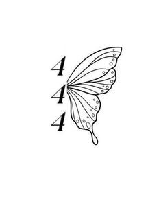 a butterfly with four numbers on it's wings