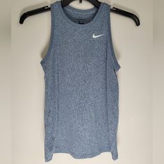 Nike Size Extra Small New With Tag Color | Blue Dri Fit Tank Crew Neckline Sleeveless Standard Fit Blue Sleeveless Tank Top For Gym, Blue Sporty Workout Vest, Sporty Blue Workout Vest, Sporty Blue Vest For Workout, Blue Workout Vest For Summer, Casual Blue Sports Vest, Blue Summer Workout Vest, Blue Sleeveless Sports Tank Top, Blue Sleeveless Gym Tops