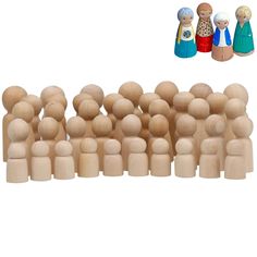 PRICES MAY VARY. FAMILY DOLLS BUNDLE WITH WOODEN STORAGE CASE – Lolo Toys 40-Piece Wooden Peg Dolls Unfinished Set includes: 7 Men/Fathers, 7 Women/Mothers, 7 Girls/Angels, 9 Boys and 10 Babies; Our wood peg dolls provide the perfect family activity to create unforgettable memories and also make the ideal gift for anyone who loves crafts; Dimensions: Man (0.8 x 0.8 x 2.3 inches), Woman (0.7 x 0.7 x 2.2 inches), Girl (0.7 x 0.7 x 2 inches), Boy (0.6 x 0.6 x 1.75 inches), Baby (0.6 x 0.6 x 1.13 in Grimm's Toys, Natural Wood Toys, Wooden People, Wooden Peg Dolls, Wood Peg Dolls, Wood Shapes, Small Figurines, Wooden Figurines, Wooden Dollhouse