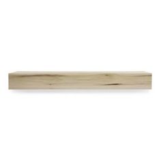 a wooden shelf on a white background