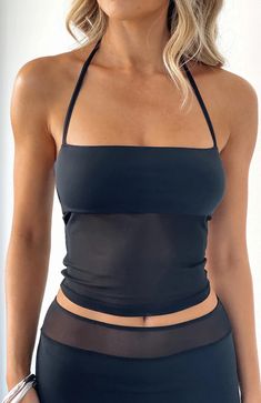 Baby I Want Top Black | White Fox Boutique US Strapless Nylon Tube Top With Built-in Bra, Summer Club Tube Top With Built-in Bra, Fitted Tube Top With Built-in Bra For Workout, Nylon Halter Neck Tankini With Built-in Bra, Summer Stretch Mesh Top With Built-in Bra, Halter Neck Nylon Tankini With Built-in Bra, Nylon Halter Top With Built-in Bra, Nylon Bandeau Top For Party, Party Nylon Bandeau Top