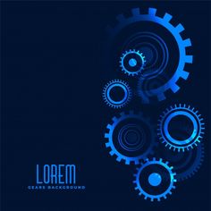 an abstract blue background with gears