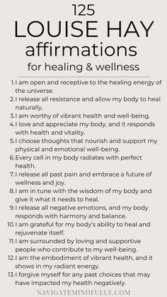 healing affirmations Affirmations For Healing, Repeat Daily, Healing Yourself, Louise Hay Affirmations, Affirmation Board, Positive Mantras, Health Affirmations, Healing Affirmations, Gratitude Affirmations