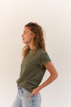 The Sevilla Tee Army Green Crew T-shirt Olive Green Cotton - Etsy Relaxed Washed T-shirt, Everyday Crew Neck Soft-washed T-shirt, Everyday Soft-washed Crew Neck T-shirt, Everyday Crew Neck T-shirt Soft-washed, Relaxed Green T-shirt For Everyday, Crew Neck Organic Cotton Washed Tops, Organic Cotton Washed Crew Neck Top, Vintage Organic Cotton T-shirt For Everyday, Washed Organic Cotton Crew Neck Top