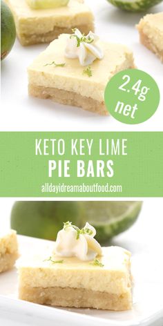 key lime pie bars on a white plate