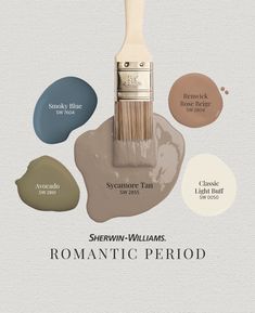 a paintbrush with different colors on it and the words, sheryln - williams romantic period