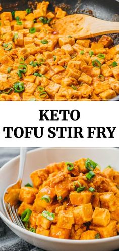 keto tofu stir fry in a skillet