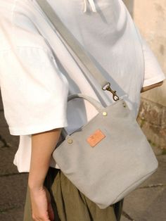 #handbag #shoulderbag #gray #accessories Minimalist Canvas Shoulder Bag For Everyday Use, Modern Shoulder Bag With Canvas Lining For On-the-go, Rectangular Cotton Shoulder Bag For On-the-go, Eco-friendly Everyday Shoulder Bag With Canvas Lining, Harajuku Style Rectangular Canvas Bag For Daily Use, Bags To Make, Small Sling Bag, Gray Accessories, Gray Handbags